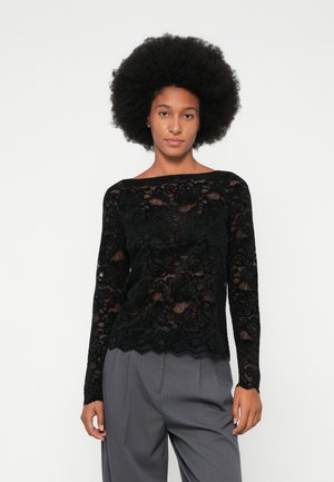 DANIA BOATNECK - Tops ar garām piedurknēm - black
