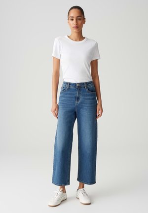 OPUS MID RISE CROPPED WIDE FIT - Jeans Straight Leg - mid lane blue