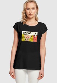 Merchcode SILENT SIGN COMIC EXTENDED SHOULDER  - T-shirts med print - black