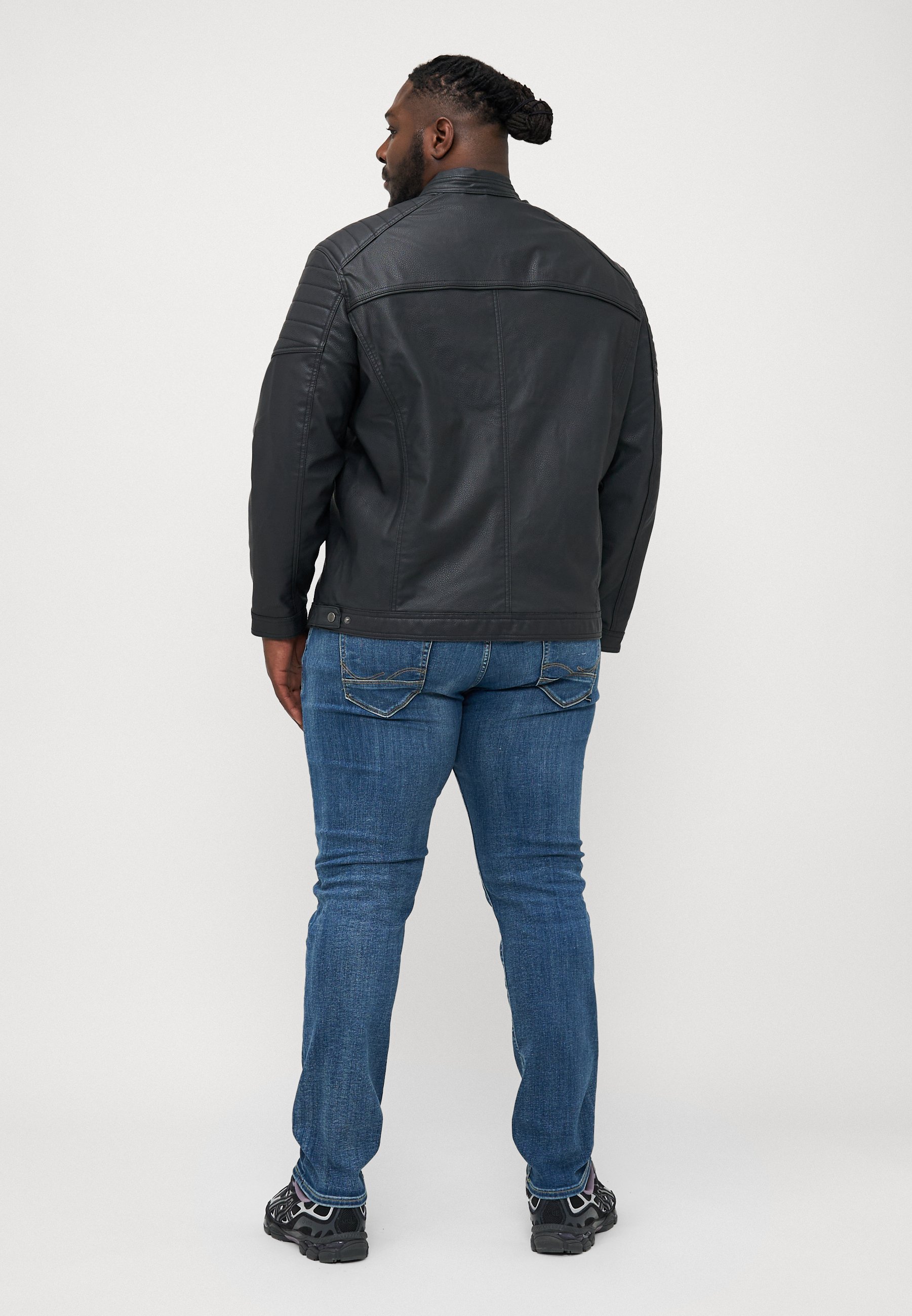 Jack & Jones JCOROCKY JACKET - Faux leather jacket - black
