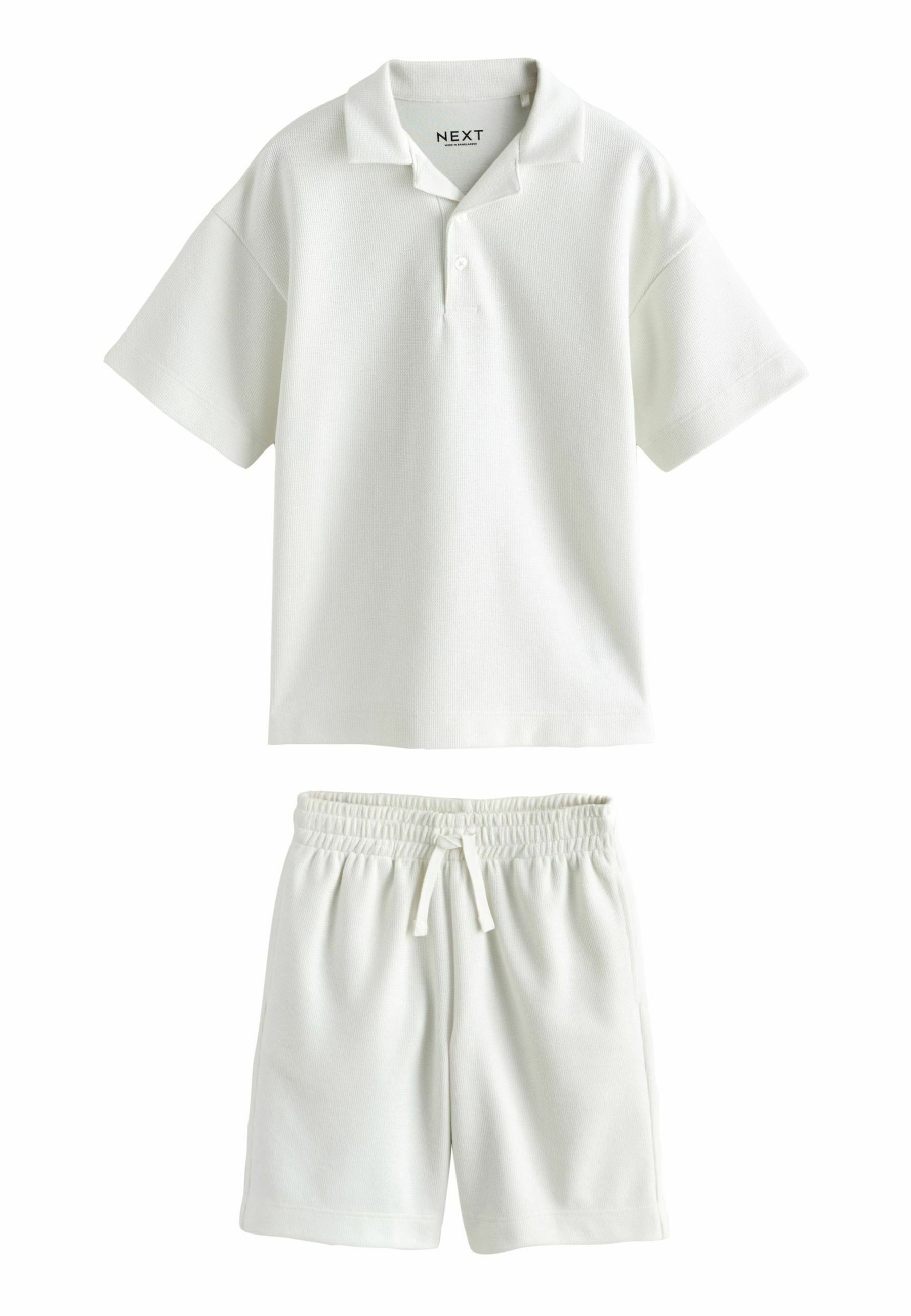 Next REGULAR FIT - SHORT SLEEVE TEXTURED POLO SHIRT AND SHORTS SET