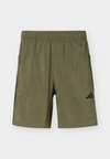 WORKOUT ESSENTIALS BASE 3 STRIPES - Short de sport - olive strata/black