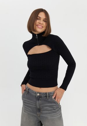 Strikkegenser - black