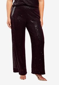 Friends Like These CURVE SEQUIN WIDE LEG  - Stoffhose - black