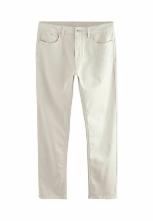 Comfortabele witte jeans met een rechte pijp, vijf zakken en subtiele stiksels. Gemaakt van zacht, rekbaar katoenmix stof.