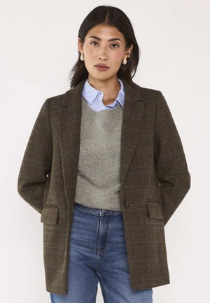 Maison 123, VESTE NELIA B TARTAN - Short coat - kaki