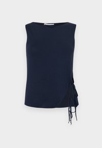 SIDE TIE SLEEVELESS - Tops - navy blue