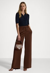 Lauren Ralph Lauren RIB KNIT ELBOW SLEEVE POLO CARDIGAN - Kofta - navy