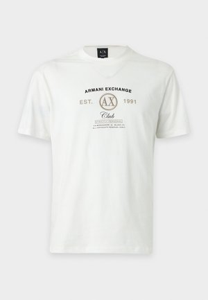 Armani Exchange, REGULAR - Camiseta estampada - off white