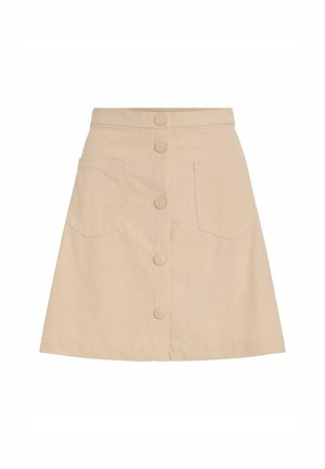 VILA, MINI SKIRT VIELSA HIGH WAIST - A-Linien-Rock - cement