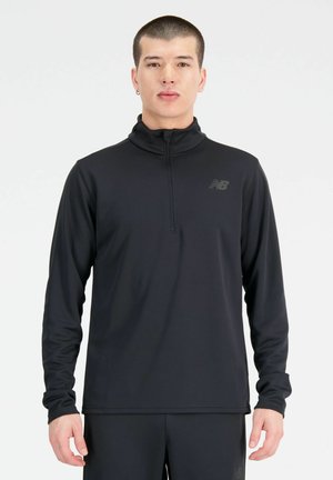 1/4 ZIP . - T-shirt à manches longues - black