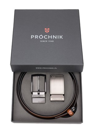 PRÓCHNIK DWUSTRONNY 4 W 1 Z WYMIENNĄ KLAMRĄ PM1 - Pasek - black brown