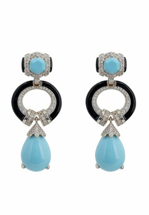 CLARA BOW & ENAMEL DROP - Earrings - blue