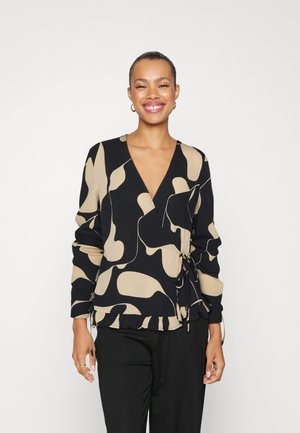 VMLYDIA FRILL WRAP - Blouse - black/lina