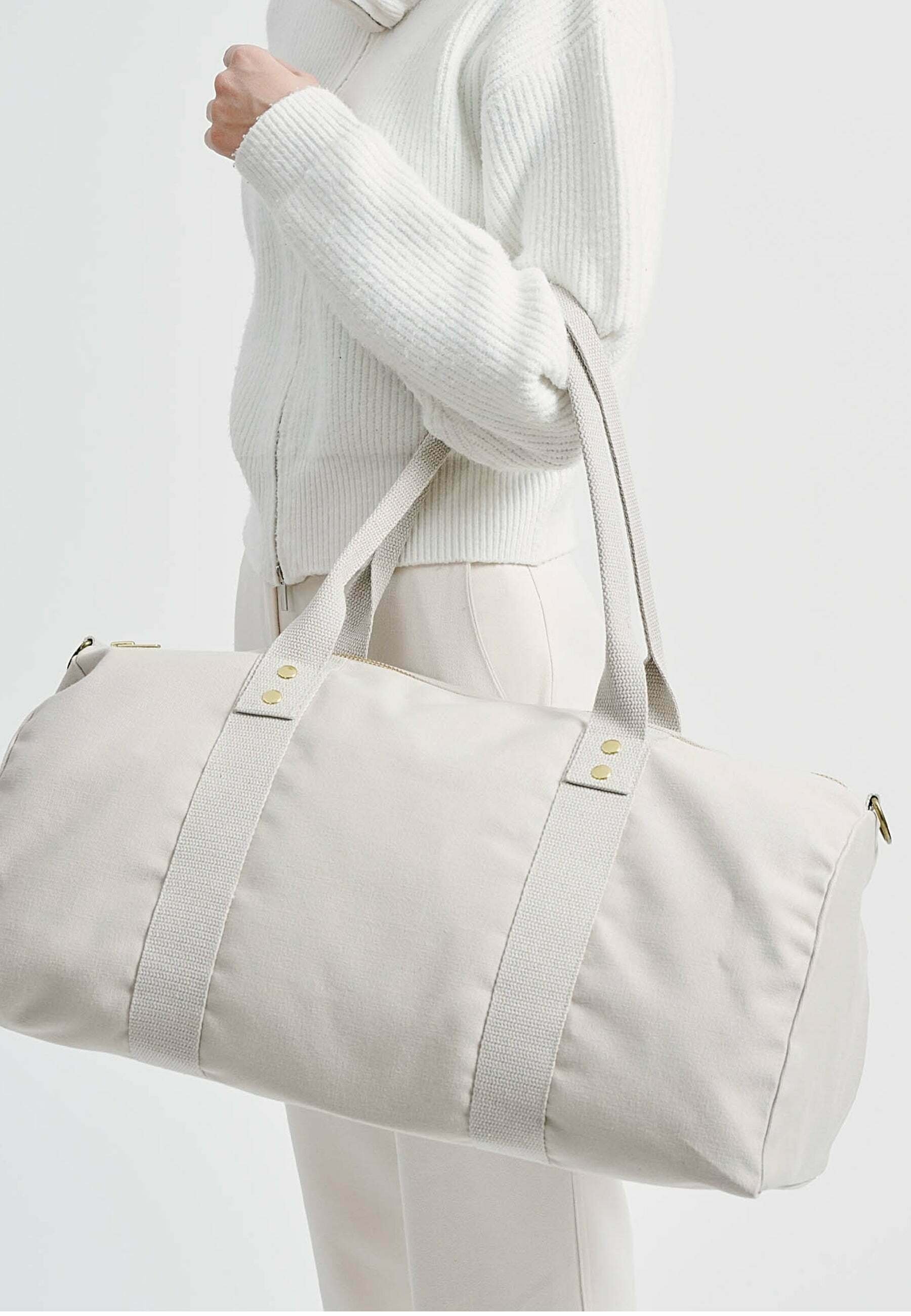 Grand sac shopping à rayures en juco, poche intérieure zippée, 370 g/m²