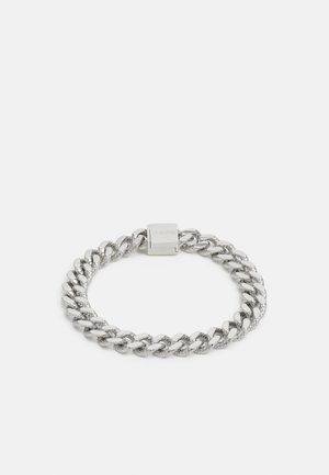 STAMPED TEXTURED LINKS WITH MONOGRAM SQUARE - Bracciale - silver-coloured