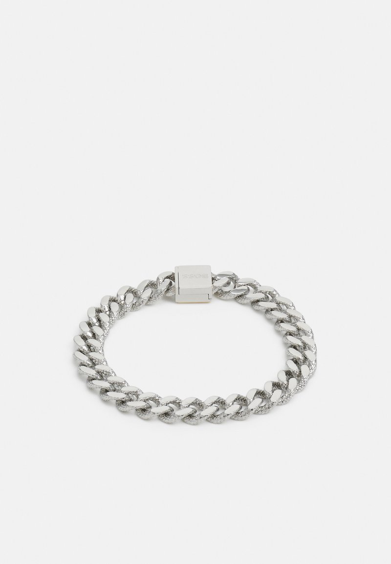 BOSS - STAMPED TEXTURED LINKS WITH MONOGRAM SQUARE - Bracelet - silver-coloured, Agrandir