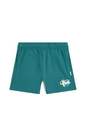Turkooizen casual shorts met elastische tailleband, zijzakken en wit O'Neill-logo op het onderste linkerbeen.