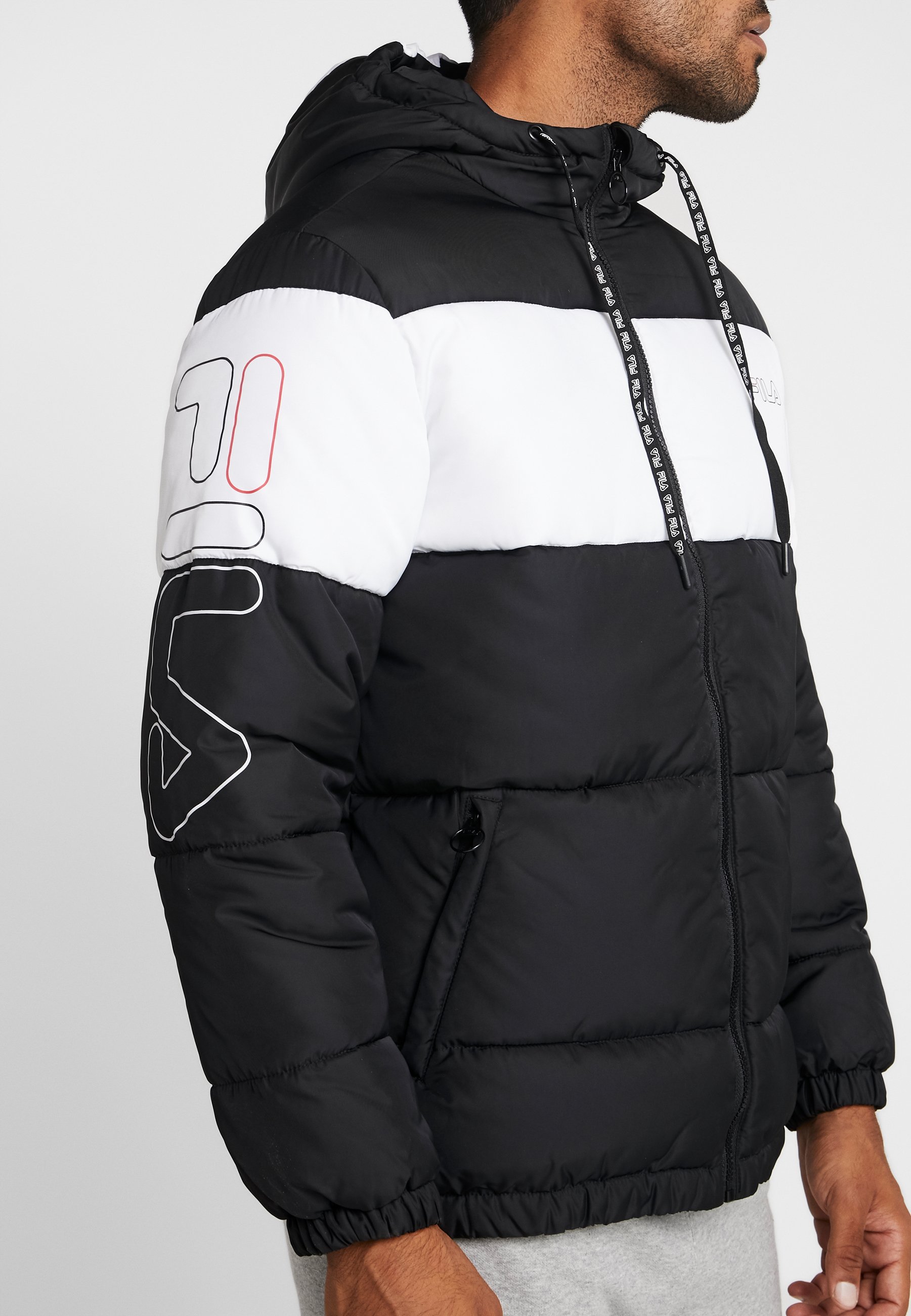 Fila DEWE Vinterjacka blackbright white Zalando.se dewe padded jacket, black bright white, m, fila – fila