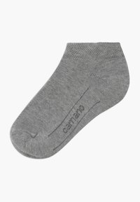 Szara skarpetka sięgająca kostki, wykonana z teksturowanej tkaniny. Posiada wzmocniony palec oraz subtelne logo nadrukowane wzdłuż boku.