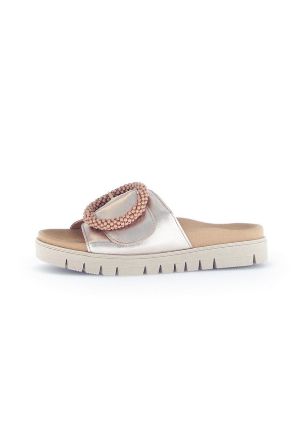 Pantolette flach - beige