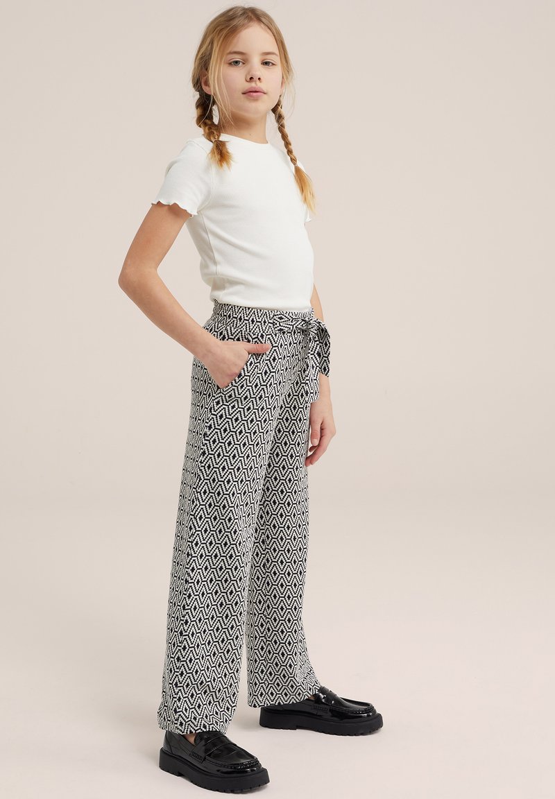 WE Fashion MET STRUCTUUR - Majica kratkih rukava s printom - white