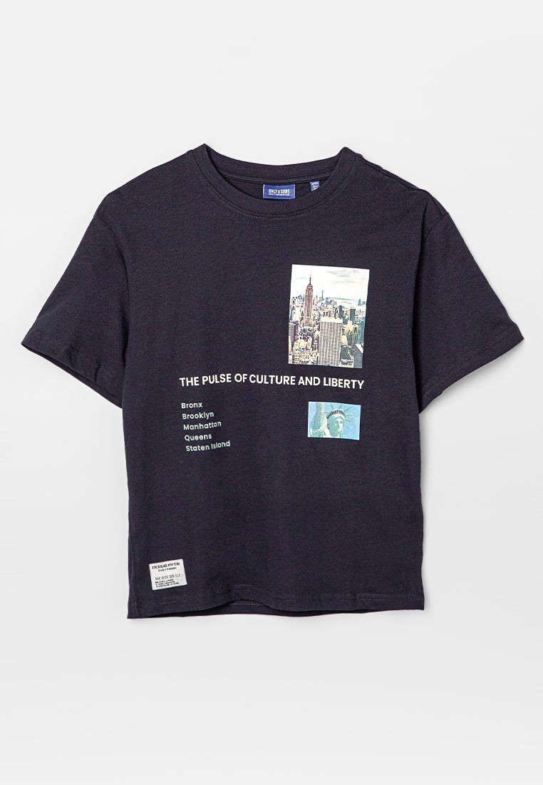 ONLY & SONS junior T-shirt print donkerblauw ONLY & SONS junior T-shirt print donkerblauw