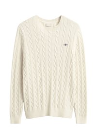CABLE C NECK - Pulóver - cream