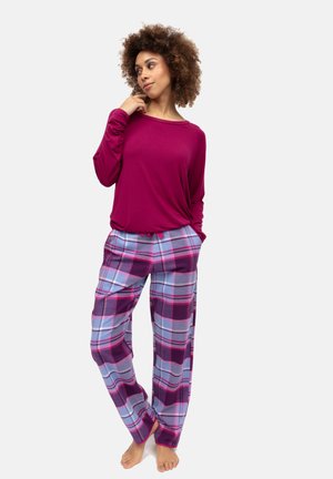 Cyberjammies HAZEL BRUSHED CHECK - Bas de pyjama - dunkellila