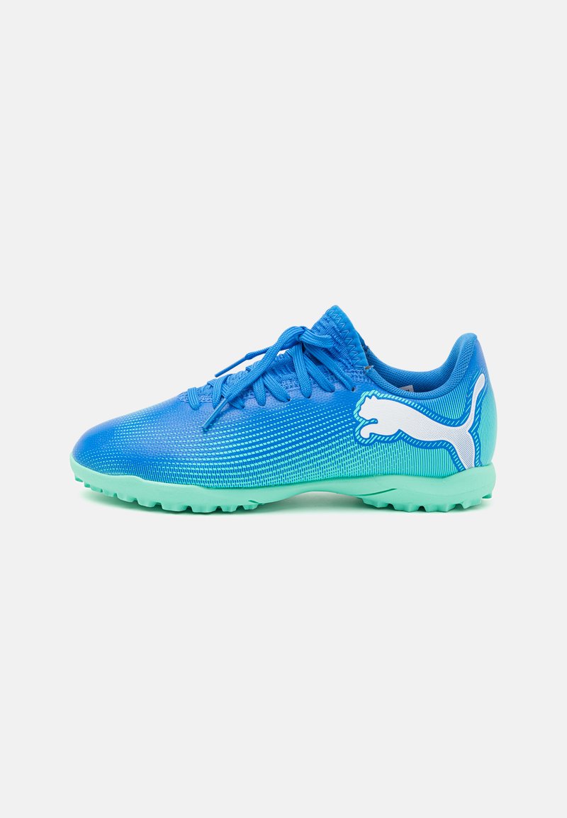 Puma FUTURE 7 PLAY TT JR UNISEX - Scarpe da calcio per terreni sintetici - hyperlink blue/mint/white