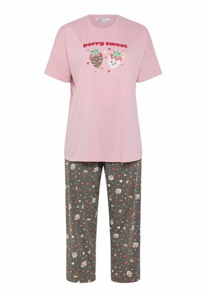 Yours Clothing, WOMEN'S PYJAMAS SET - Nattøj sæt - light pink