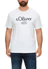 s.Oliver MET LOGO - Marškinėliai su spaudiniu - weiß