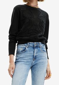 Desigual Stickad tröja - black