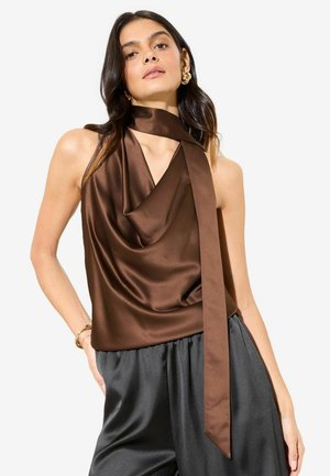 REGULAR FIT -  SLEEVELESS   - Bluză - chocolate brown
