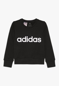 Czarny sweatshirt wykonany z mieszanki bawełny, z okrąg�łym dekoltem i ściągaczami. Na przodzie znajduje się duży, biały logo "adidas".