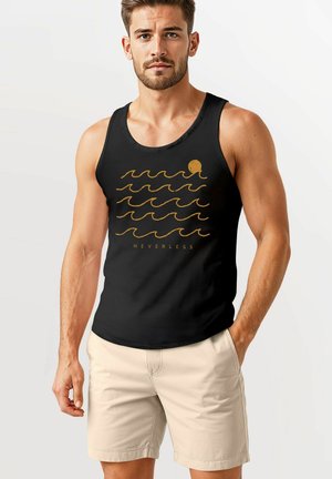 TANK-MITT WELLEN MEER SONNE SOMMER DESIGN - Top - schwarz