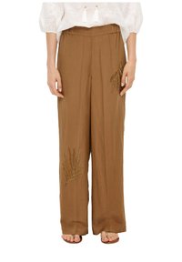 s.Oliver BLACK LABEL MIT VERZIERUNGEN - Broek - sandstein