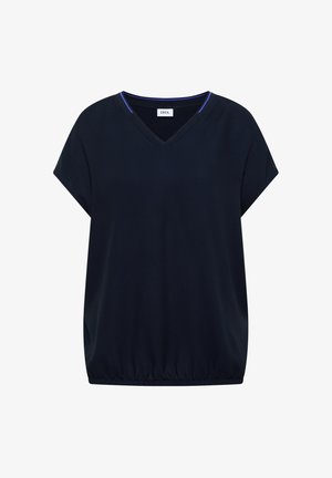 Cecil, KURZARM BLUSENSHIRT MIT STRUKTURMIX - Blusa - urban dark blue
