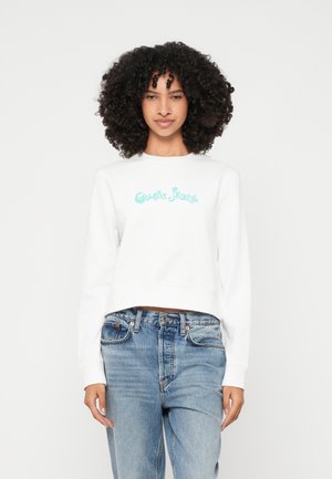 Guess Jeans CROPPED FLOWER - Mikina - pure white