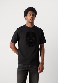 Antony Morato RELAXED FIT WITH SKULL SPONGE PRINT - Print T-shirt - black