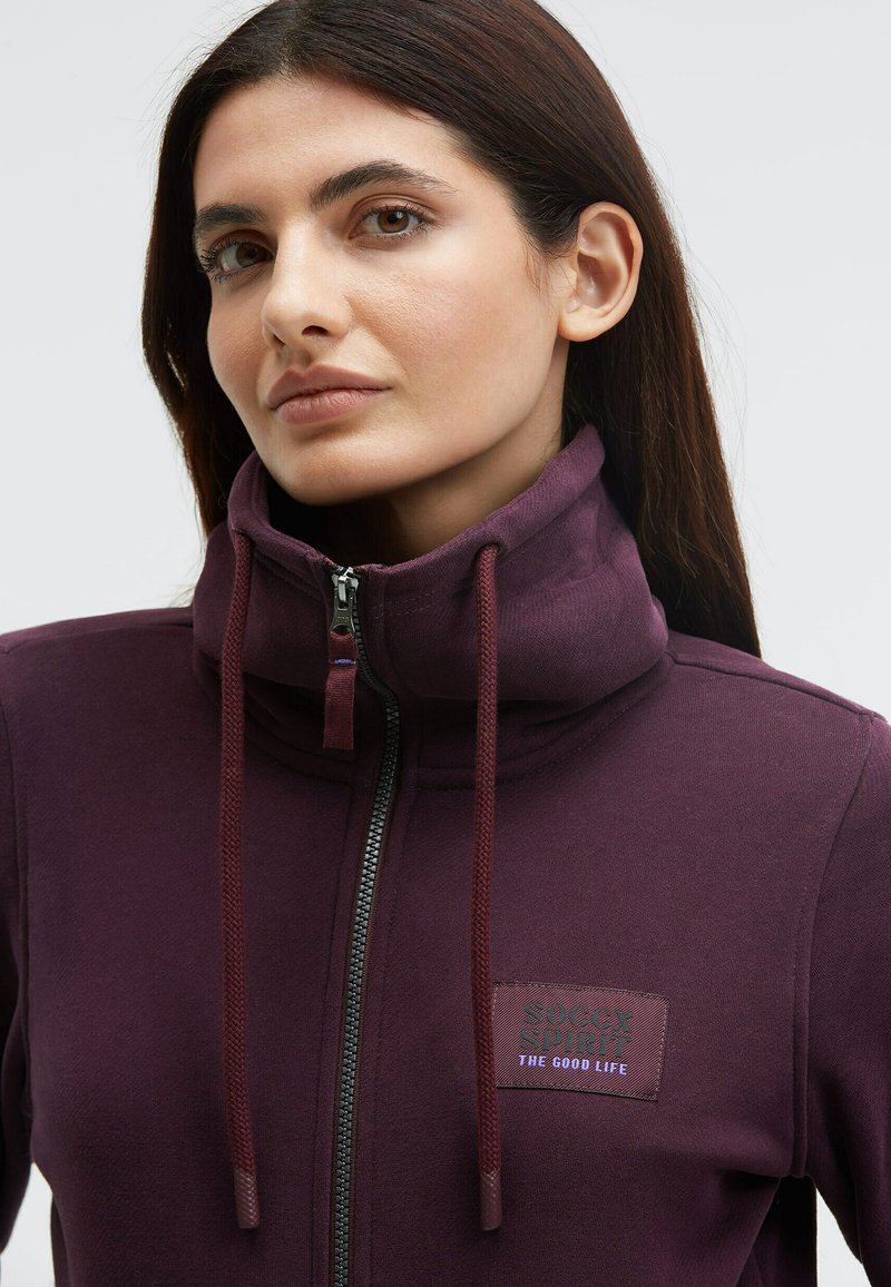 Soccx Sweatjacke night plum/dunkelrot Zalando