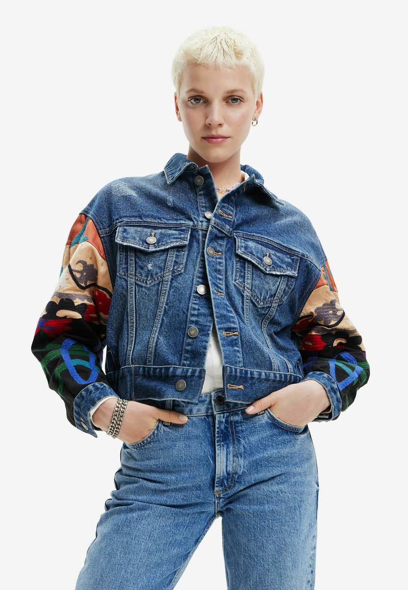 Desigual - ETHNIC DENIM TRUCKER - Chaqueta vaquera - blue, Ampliar