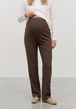 MAMALICIOUS, CLASSIC TROUSERS MLEMMI HIGH WAIST TROUSERS - Pantalon classique - hot fudge