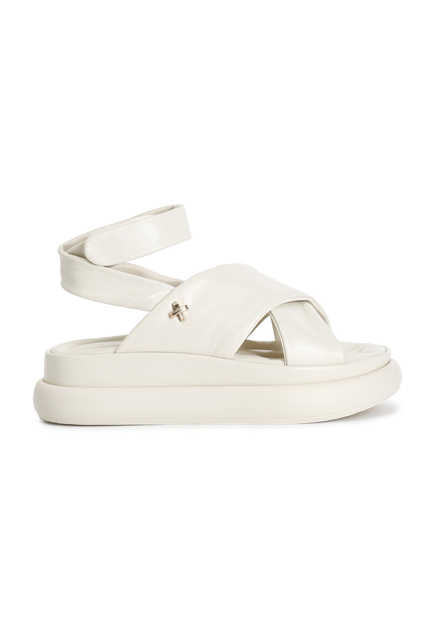 CAFèNOIR Sandalen met plateauzool beige