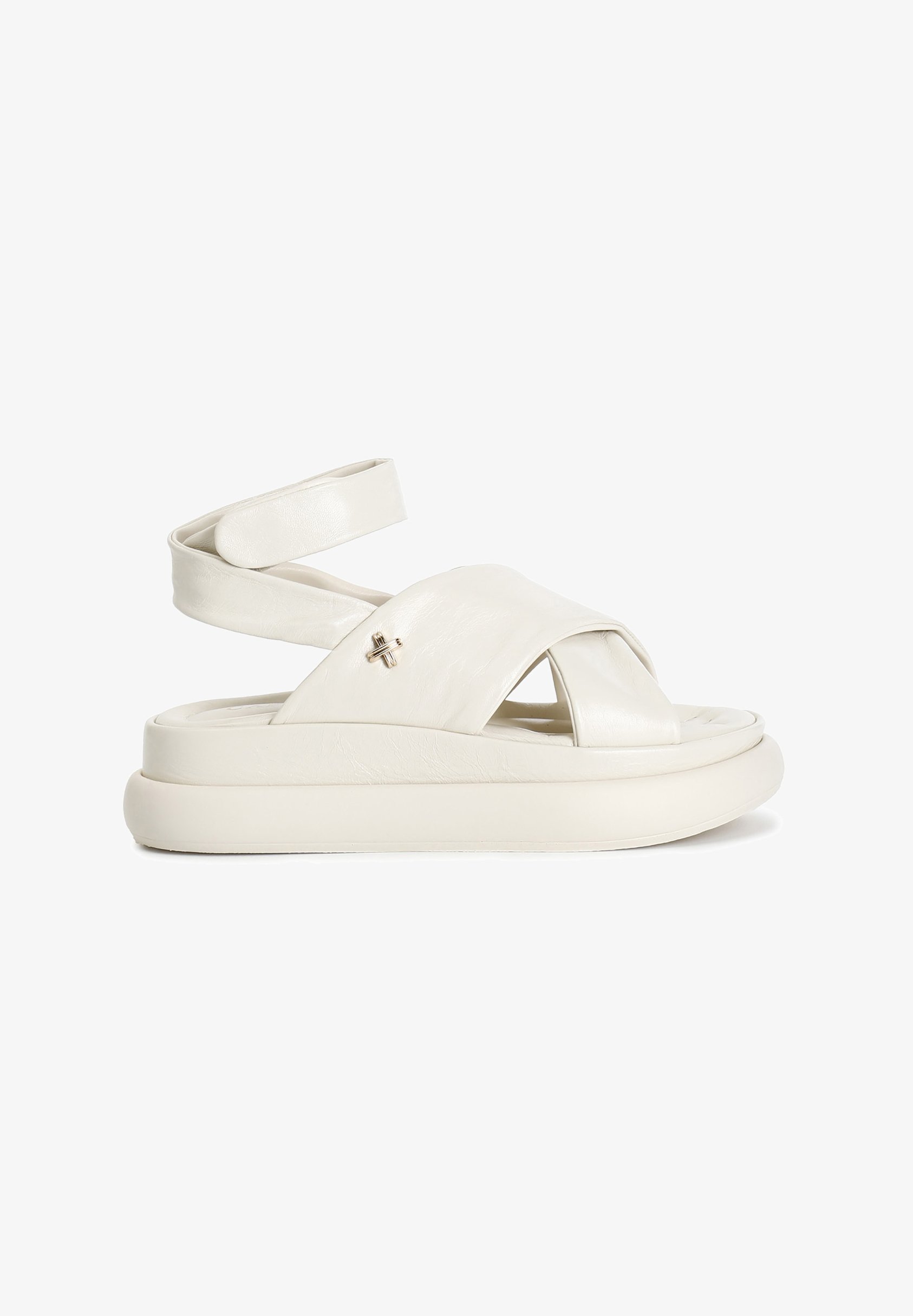 CAFèNOIR Sandalen met plateauzool beige