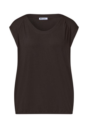 Street One, DROPPED SHOULDER SHIRT MIT ELASTIKSAUM - Bluse - black coffee