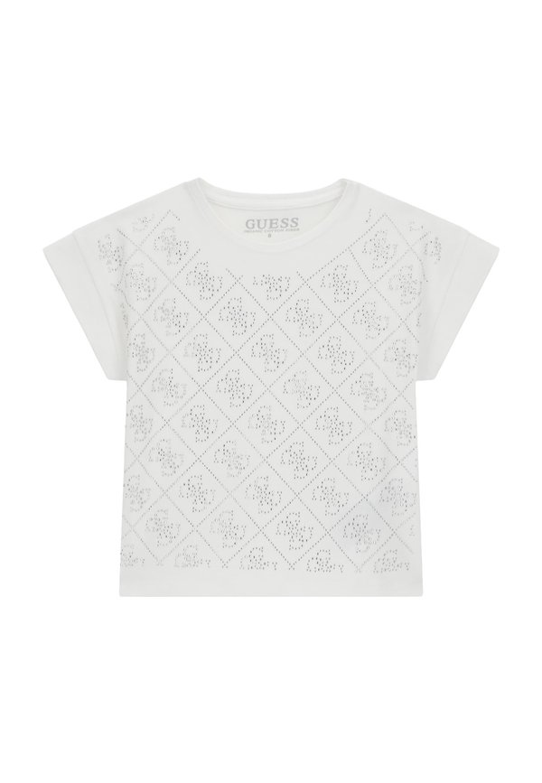 4G LOGO STRASS - T-Shirt print - weiß