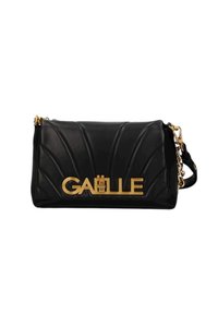 Borsa in pelle nera con design trapuntato, hardware dorato e logo "GAËLLE" in evidenza sul davanti. Caratterizzata da una tracolla in catena e pelle per una maggiore versatilità.
