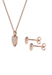 Elli SPARKLING HEART CHARM - MIT KRISTALLEN VON SWAROVSKI® - Örhänge - rose gold-coloured