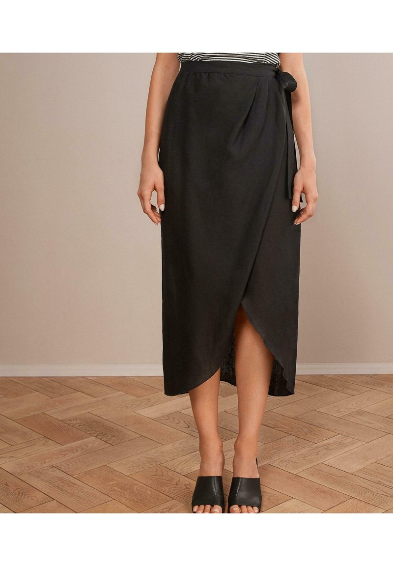 Damen Jeansröcke | Falconeri Wickelrock schwarz - FM32746 Damen Jeansröcke | Falconeri Wickelrock schwarz - FM32746